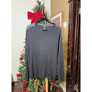 Calvin Klein Men's Crew Neck Sweater, Gray with Shoulder Detail